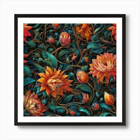 Flower Pattern Benjamin Lacombe Styleneon Luminous By Jacob Lawrence And Francis Picabia Perfe 771745439 (2) Art Print