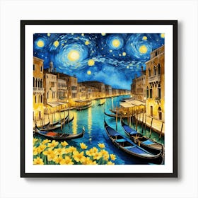 Starry Night In Venice Art Print