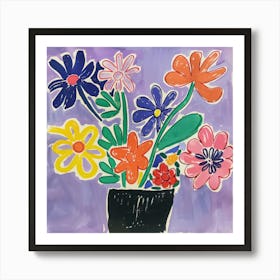 Summer Flowers Painting Matisse Style 2 Art Print