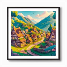 Cartoon Village Poster