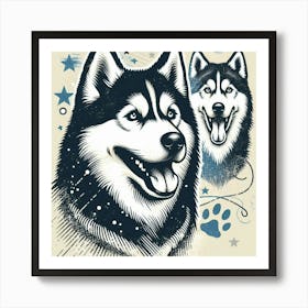 Husky dog 8 Art Print