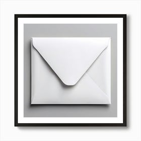 White Envelope Isolated On Grey Background 1 Art Print