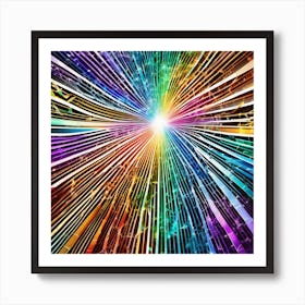 Abstract Colorful Light Burst 2 Art Print