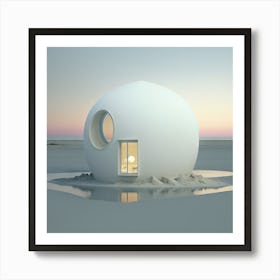 White Pod In The Desert Art Print