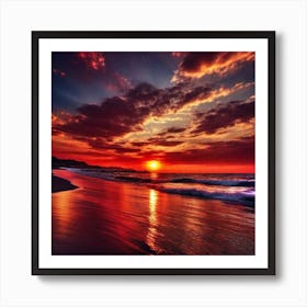 Sunset On The Beach 568 Art Print