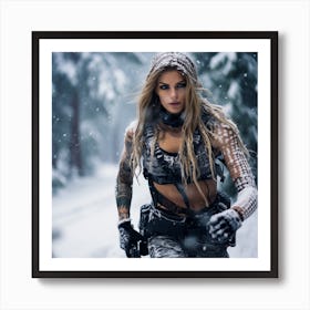 Girl In The Snow Art Print