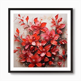 Pattern with Red Orchid flowers 1 Art Print