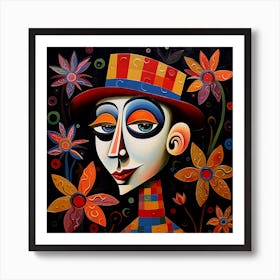 Clown In A Hat Art Print