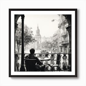 Barcelona Cafe Art Print