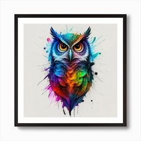 Colorful Owl Art Print