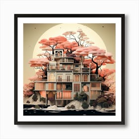 A House in Pinky Island Art Print