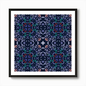 Beautiful knitted embroidery. Geometric ethnic oriental pattern traditional Art Print