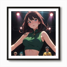 Anime girl dancing in the club 2 Art Print