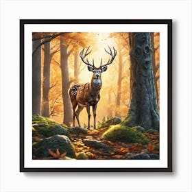 Deer In The Woods 66 Art Print