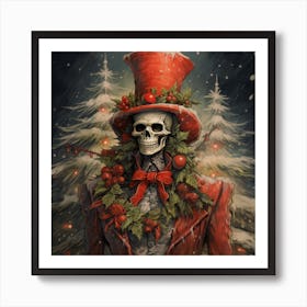 Merry Christmas! Christmas skeleton 16 Art Print