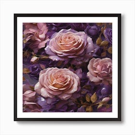 Purple Roses 1 Art Print