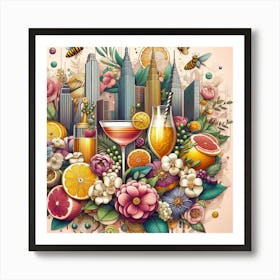 New York City Cocktail Art Print