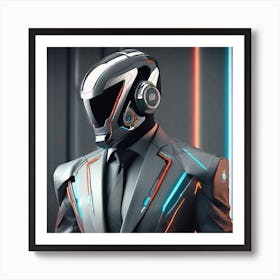 Futuristic Man In Suit 3 Art Print