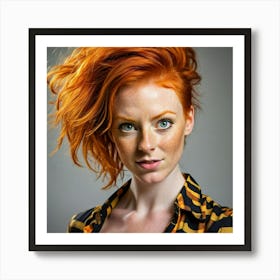 Portrait Of A Woman With Red Hair 4 Art Print