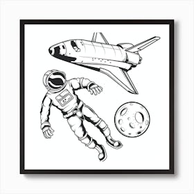 Astronaut In Space Art Print