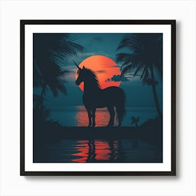 Sunset Unicorn Art Print