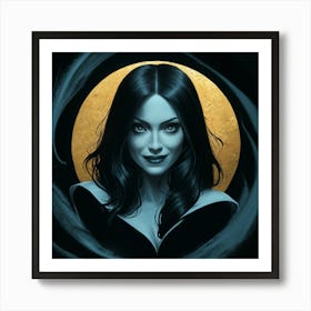 Ethereal Reverie A Golden Portrait Of Mystery And Grace (4) Art Print