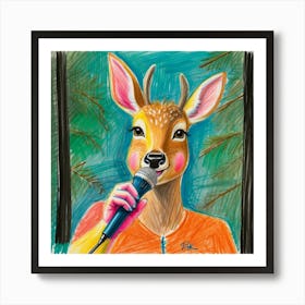 Deer Singing 3 Art Print