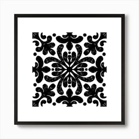 Black And White Floral Pattern 40 Affiche