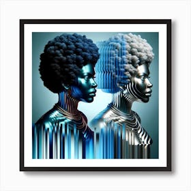 Two Women With Afro Hair Art Print