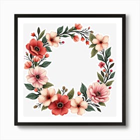 Floral Wreath 3 Art Print