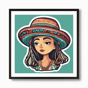 Mexico Hat Sticker 2d Cute Fantasy Dreamy Vector Illustration 2d Flat Centered By Tim Burton (35) Art Print