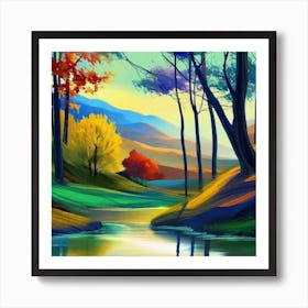 Autumn Landscape Painting 14 Art Print