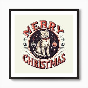 Merry Christmas Cat 1 Art Print