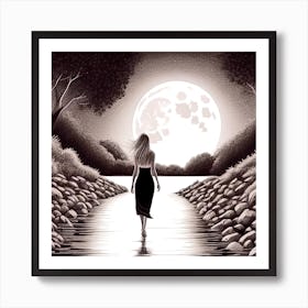 Moonlight Walk 23 Art Print