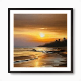 Sunset On The Beach 776 Art Print