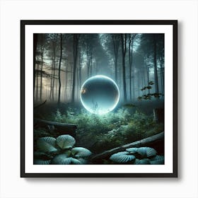 Sphere In The Forest 1 Art Print