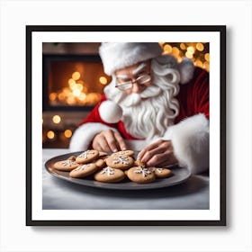 Santa Claus Eating Cookies 20 Art Print