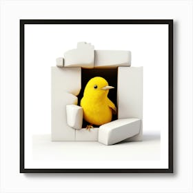 Yellow Bird In A Box Art Print