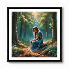 Girl In The Woods 5 Art Print