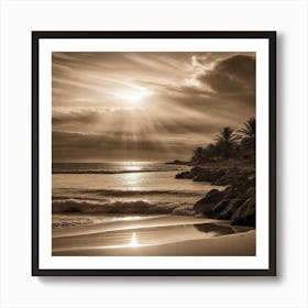 Sunset At The Beach 371 Art Print