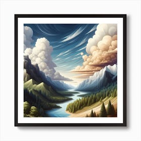 Landscape Painting 9 Art Print