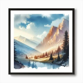 Watercolor Landscape Painting 38 Art Print