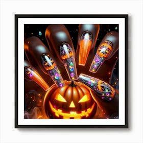 Halloween Nails Art Art Print