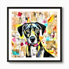 Black And White Dog - Pet That Dog Art Print