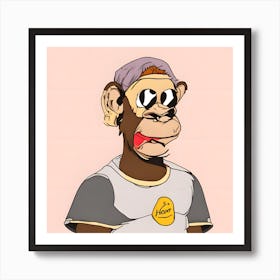Monkey In A Hat 1 Art Print