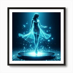 Futuristic Woman In A Dress Art Print