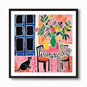 Cat In The Dining Room 1 Art Print