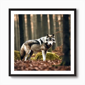 Wolf In The Forest 3 Art Print