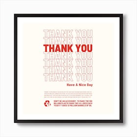 Thank You Bag Square Art Print