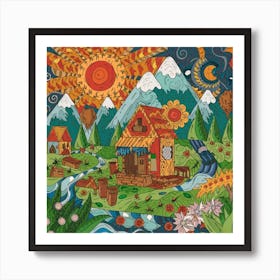 Small mountain village 20 Art Print